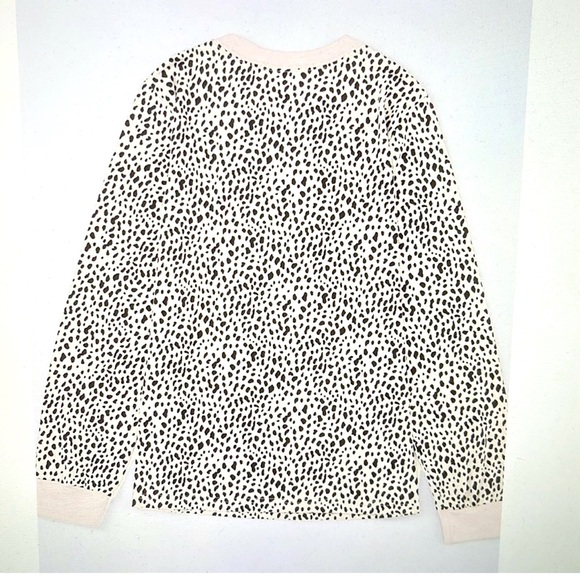 Silky Animal Print Long Sleeve Tee Shirt Cream Black Size 2X NWOT - Picture 5 of 6